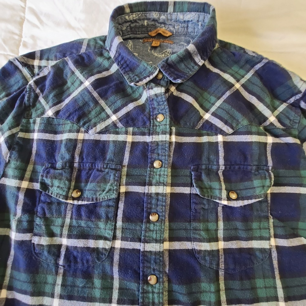 Jacks. Girlfriend Button Up XL Western Mens Plaid Flannel Pearl Snap